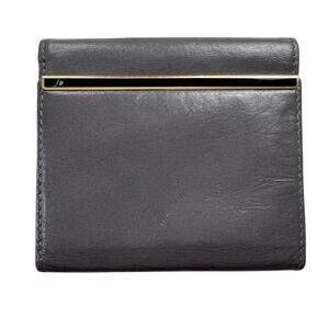 Maggie T Genuine Cowhide Leather Gray Women’s Wallet Gold Clasp Retro Style